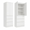 Armoire, avec rangement, avec tiroirs, coloris blanc, pour la chambre