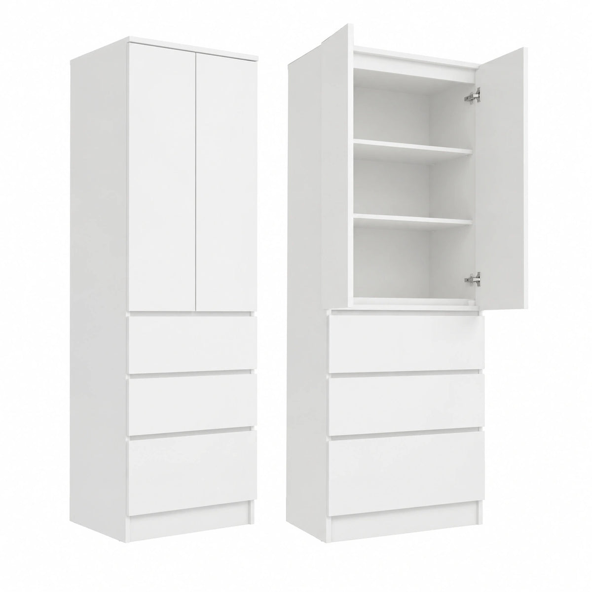Armoire, avec rangement, avec tiroirs, coloris blanc, pour la chambre