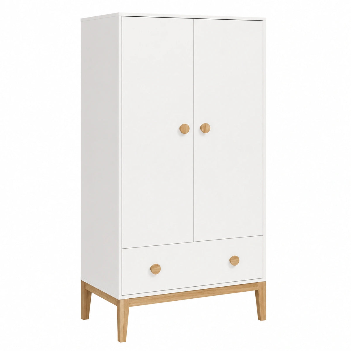 Armoire, avec tiroirs, avec portes, coloris blanc, pour la chambre
