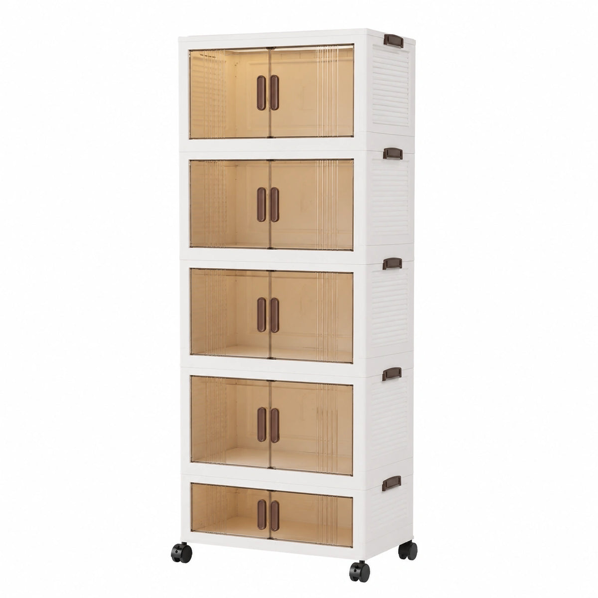 Armoire, pliable, avec rangement, avec portes, coloris transparent, pour la chambre