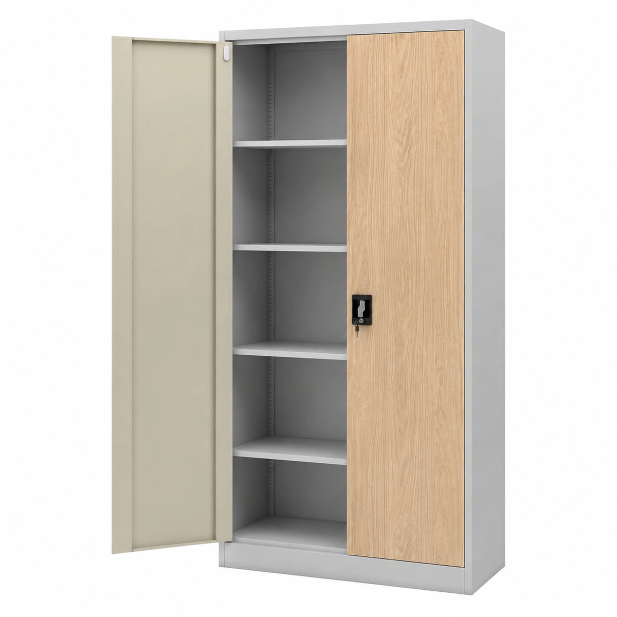 Armoire, réglable, avec étagères, en métal, 195 x 90 x 40 cm, pour la chambre