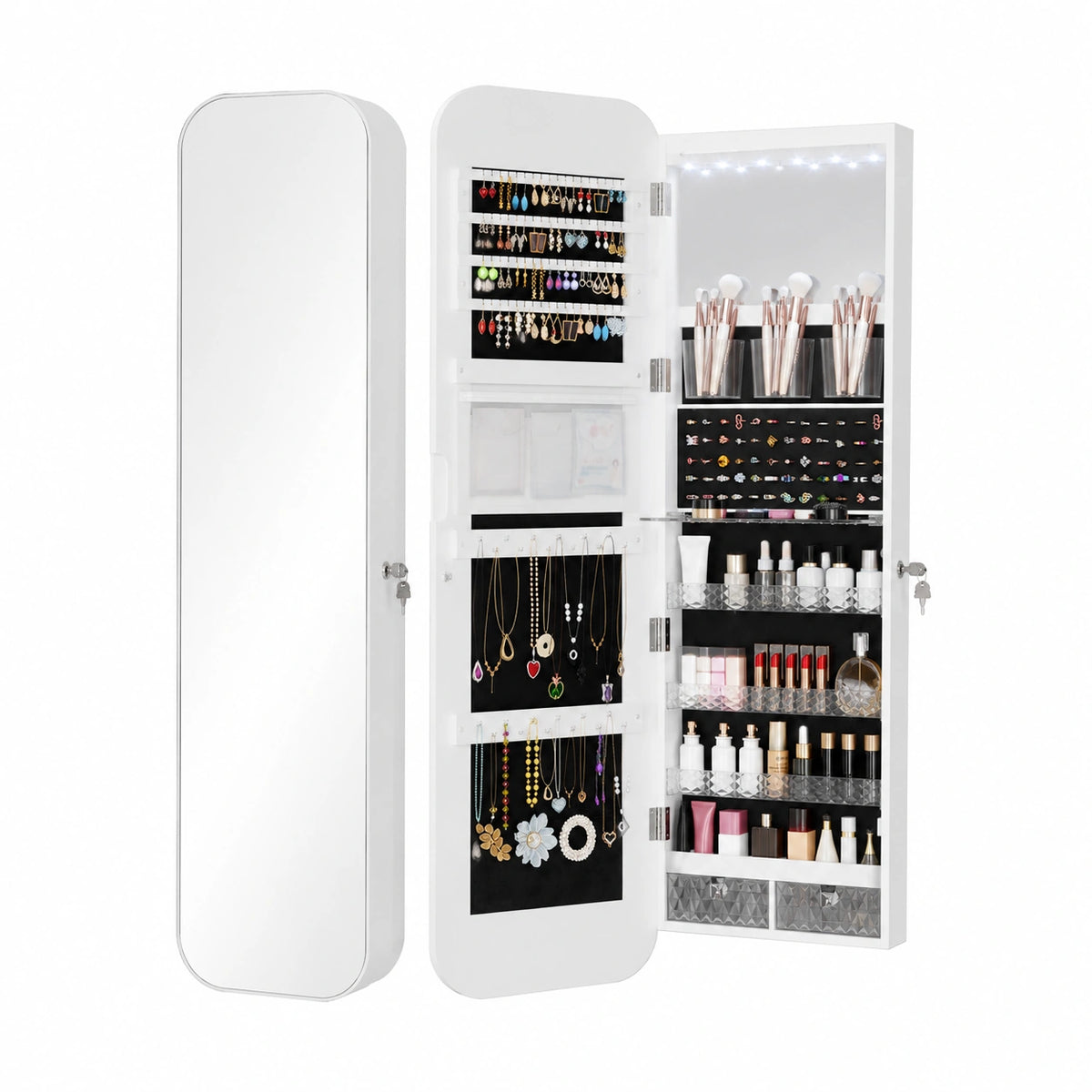 Armoire, avec rangement, avec portes, coloris blanc, pour la chambre