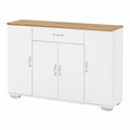 Armoire, réglable, avec rangement, avec tiroirs, en panneaux de bois et lin, coloris blanc, 110 x 30 x 70 cm, pour la chambre