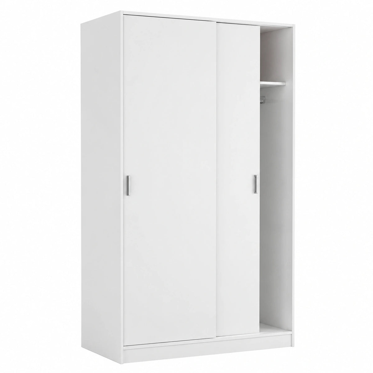Armoire, avec portes coulissantes, avec portes, 200 x 100 x 50 cm, coloris blanc, pour la chambre