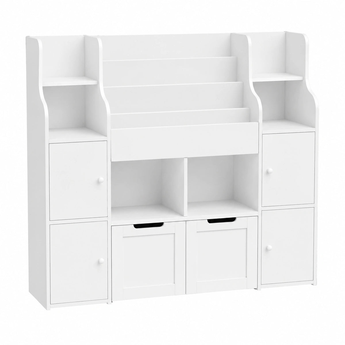 Bibliothèque, avec rangement, coloris blanc, 122 x 30 x 100 cm, pour le salon ou le bureau