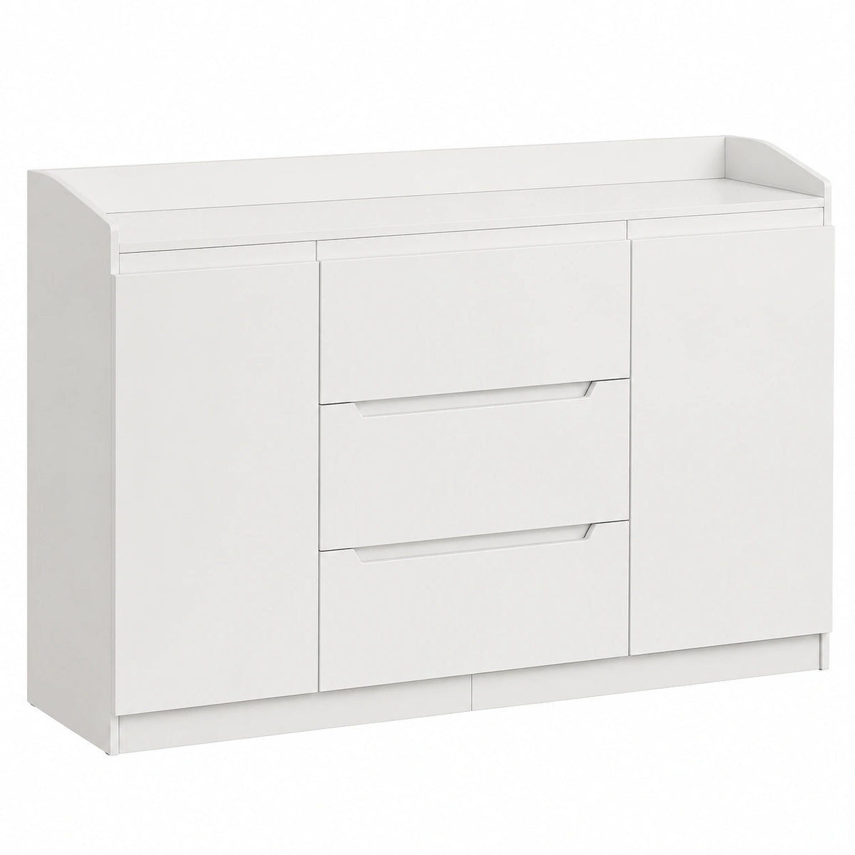 Commode, avec rangement, avec tiroirs, avec portes, coloris blanc, 40 x 140 x 87 cm, pour la chambre ou le salon