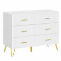 Commode, avec rangement, avec tiroirs, en métal, 100 x 40 x 75 cm, coloris blanc et doré, pour la chambre ou le salon