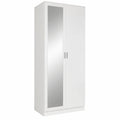 Armoire, pivotant, avec portes, coloris blanc, pour la chambre