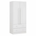 Armoire, avec rangement, avec tiroirs, avec portes, 70 x 40 x 170 cm, coloris blanc, pour la chambre