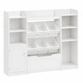 Bibliothèque, avec rangement, 140 x 33 x 108,2 cm, coloris blanc, pour le salon ou le bureau