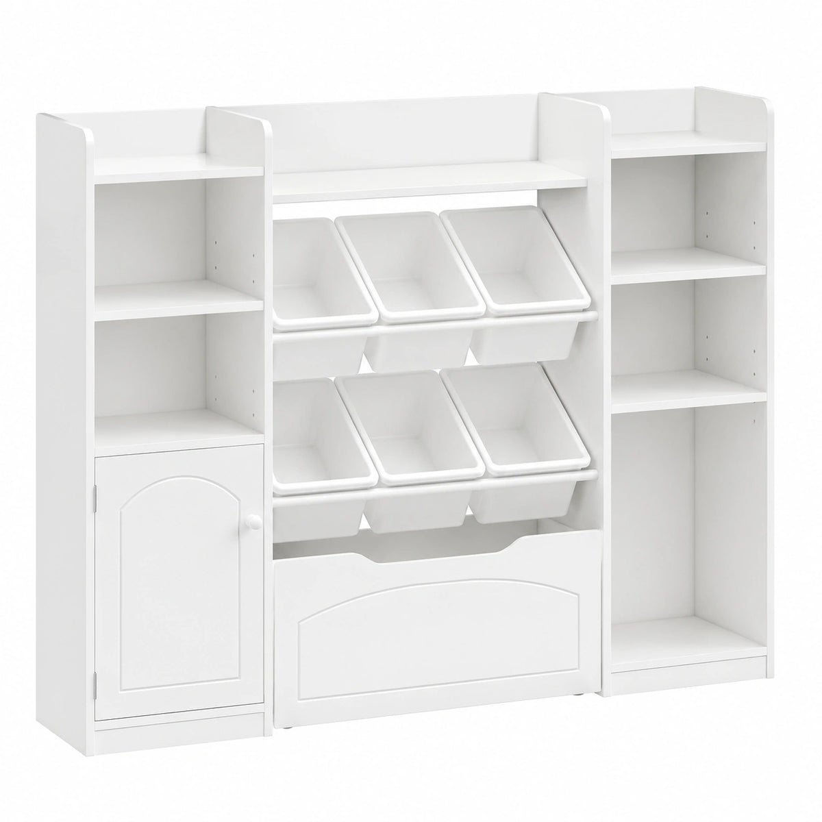 Bibliothèque, avec rangement, 140 x 33 x 108,2 cm, coloris blanc, pour le salon ou le bureau