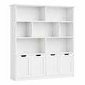Bibliothèque, avec rangement, avec tiroirs, coloris blanc, pour le salon ou le bureau