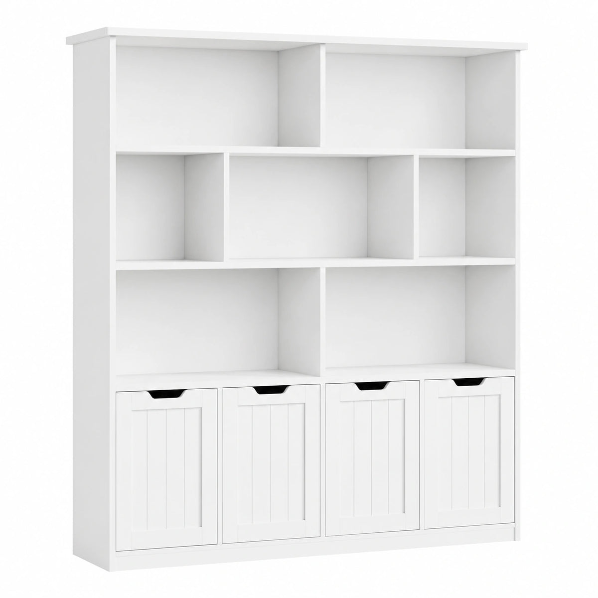 Bibliothèque, avec rangement, avec tiroirs, coloris blanc, pour le salon ou le bureau