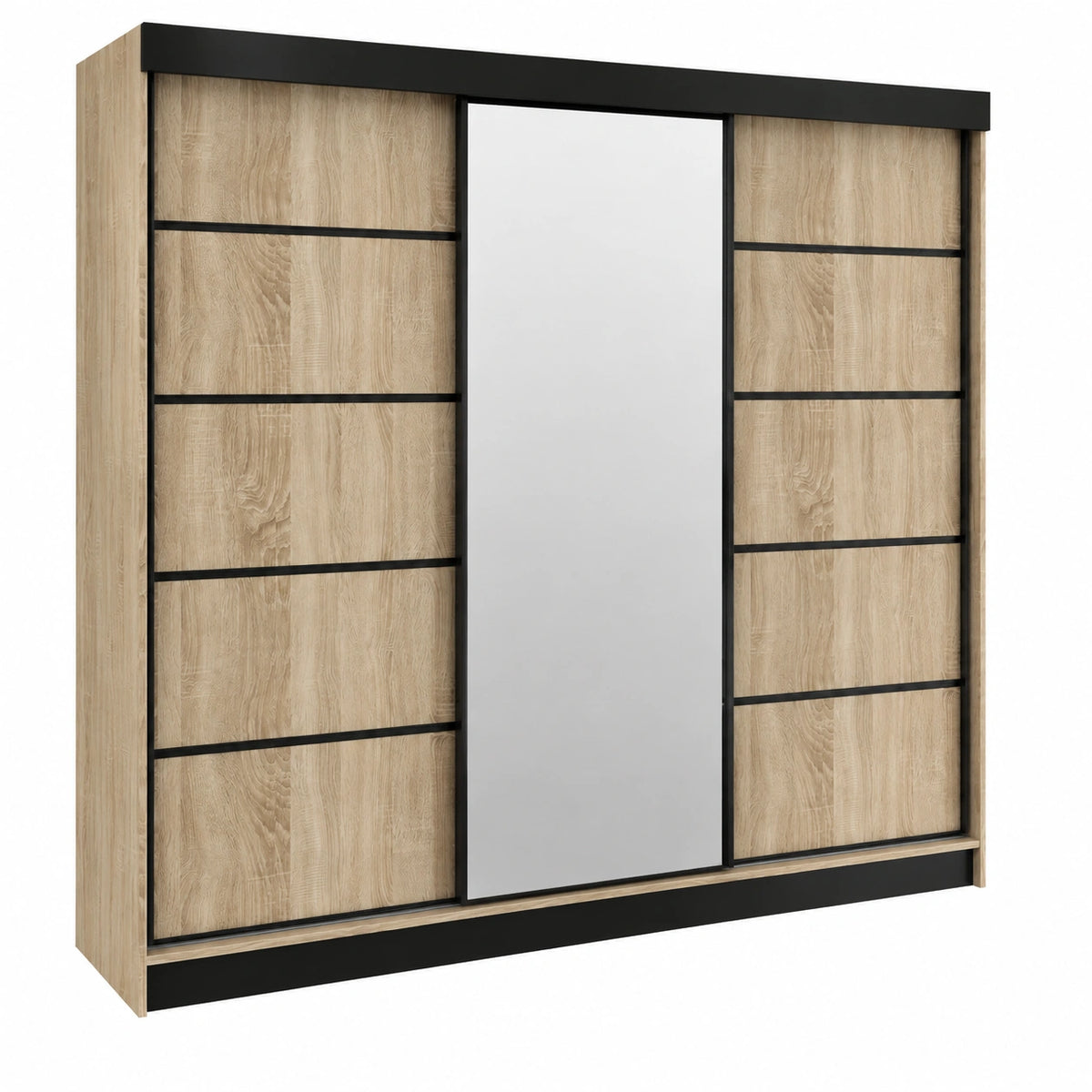 Armoire, en chêne, avec rangement, 250 x 200 x 62 cm, pour la chambre