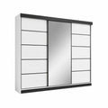 Armoire, avec rangement, 250 x 200 x 62 cm, coloris blanc, pour la chambre