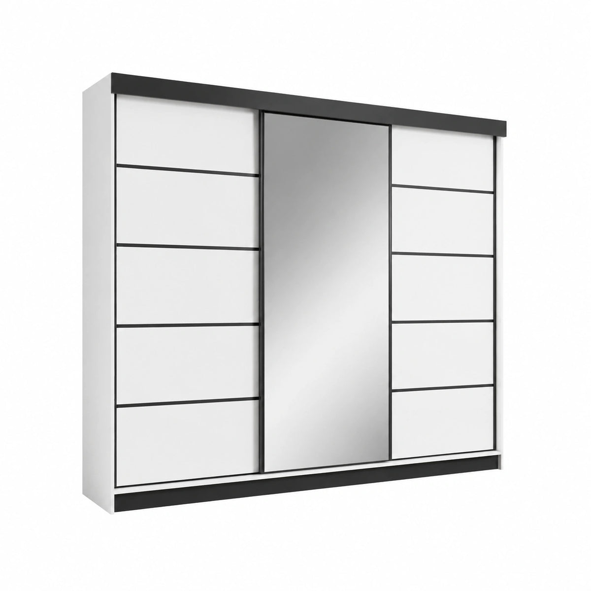 Armoire, avec rangement, 250 x 200 x 62 cm, coloris blanc, pour la chambre