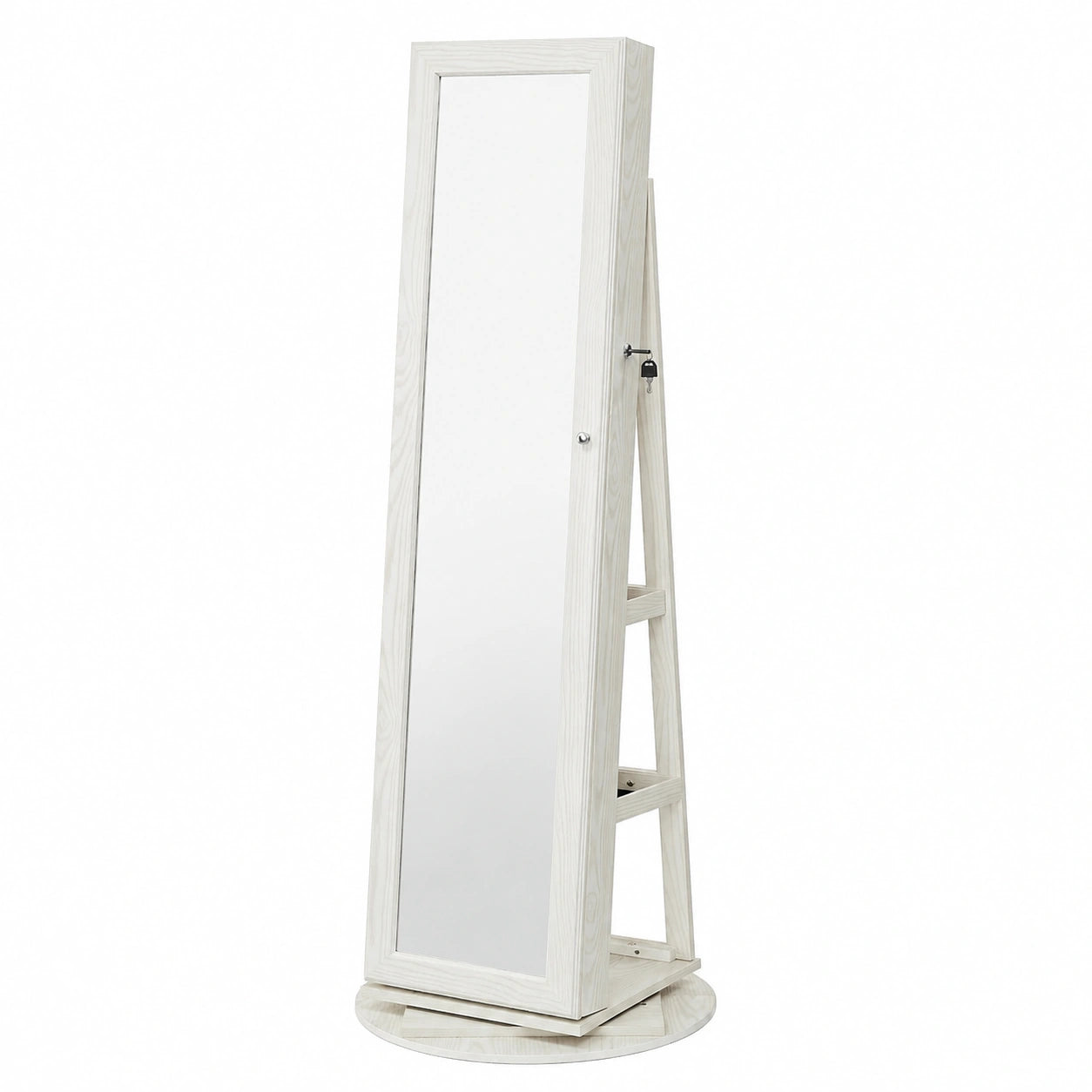 Armoire, pivotant, avec rangement, avec étagères, coloris blanc et gris, pour la chambre