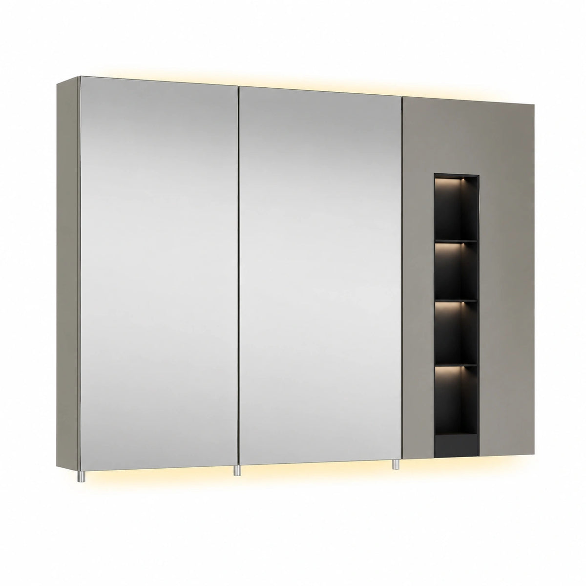 Armoire, en verre, réglable, avec rangement, avec étagères, 90 x 65,5 x 13 cm, pour la chambre