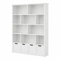 Bibliothèque, avec rangement, coloris blanc, pour le salon ou le bureau