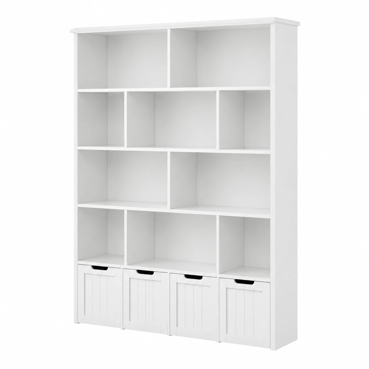 Bibliothèque, avec rangement, coloris blanc, pour le salon ou le bureau